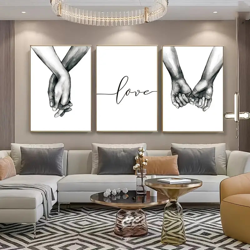 3pcs Love Canvas Print Posters for Home Decor