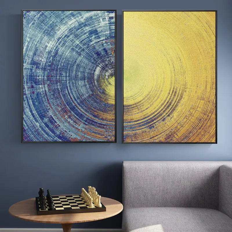 Modern Abstract Circle Wall Art for Living Room Decor