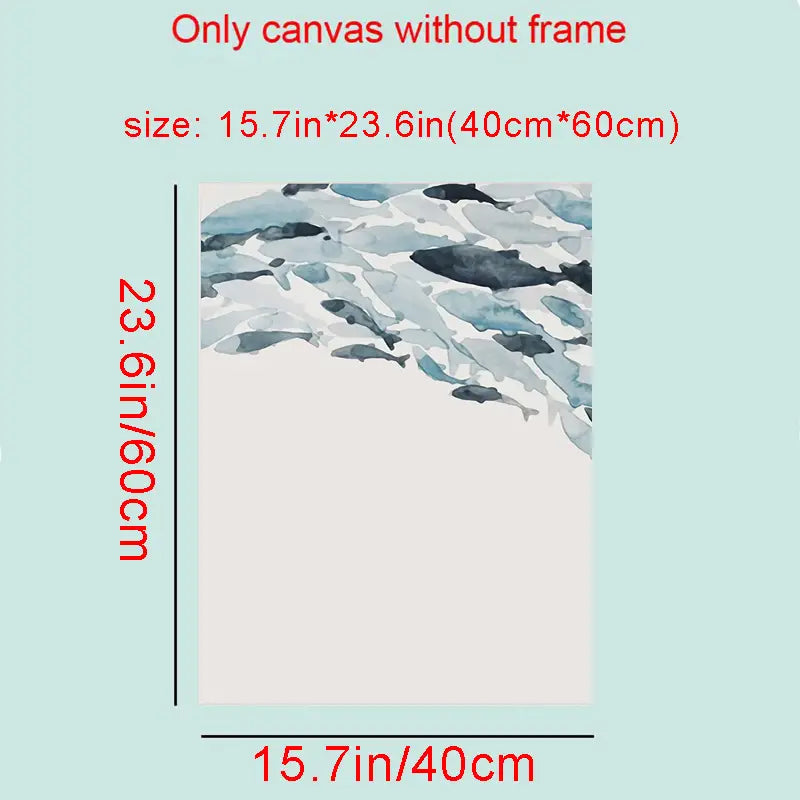 3pc Watercolor Fish Wall Art Canvas Posters (No Frames)