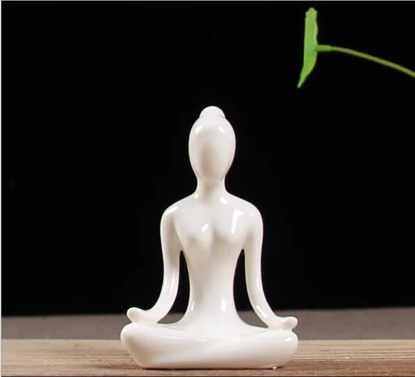 Abstract Yoga Girl Ceramic Home Decor Figurine