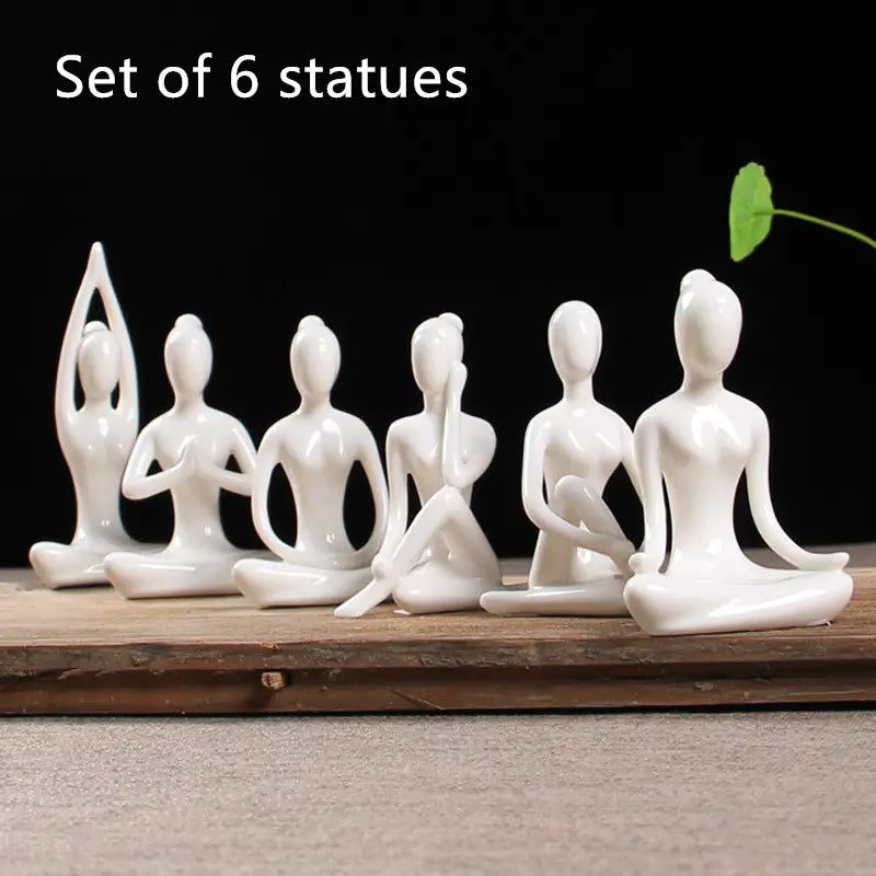 Abstract Yoga Girl Ceramic Home Decor Figurine