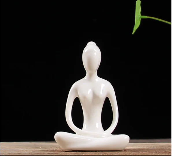 Abstract Yoga Girl Ceramic Home Decor Figurine