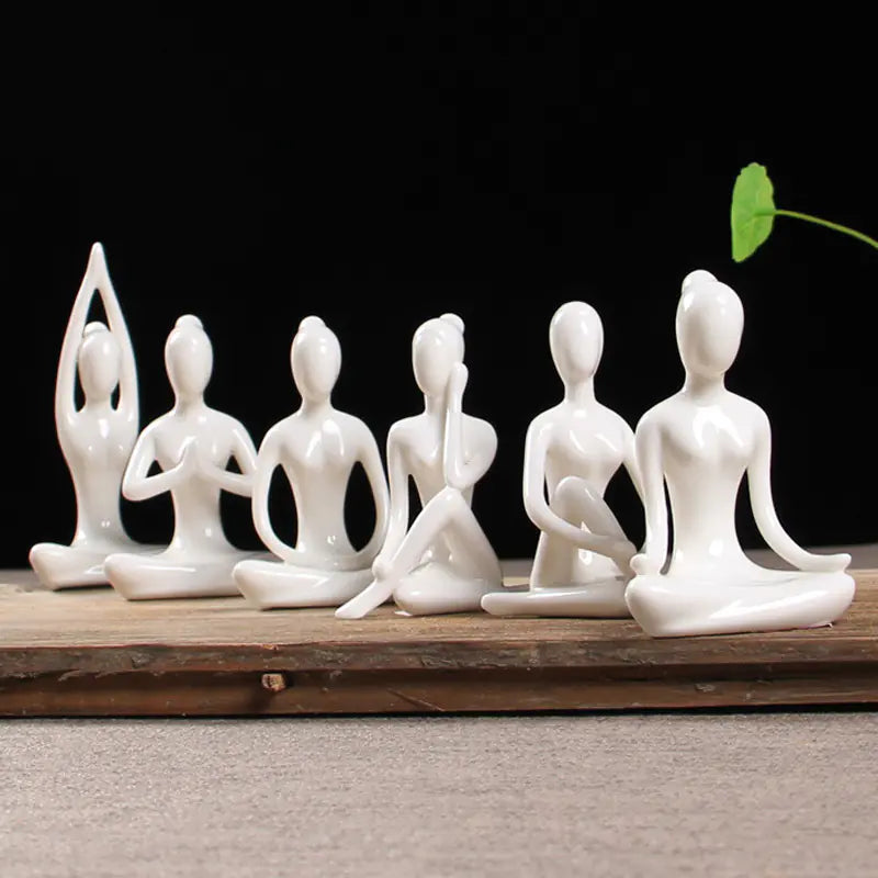 Abstract Yoga Girl Ceramic Home Decor Figurine