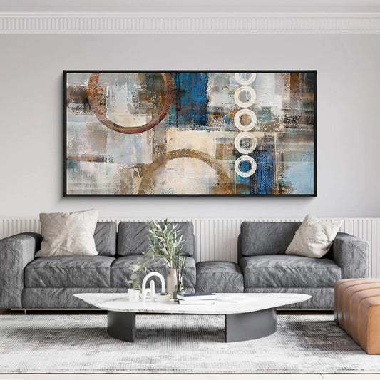 yiijeah Large Black Frame Abstract Wall Art for Living Room - Canvas Painting Picture Artwork for Wall - Bedroom Wall Decor Living Room - Modern Office Wall Art 24x48