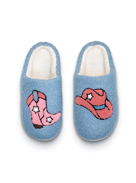 Living Royal Plush Slippers | Novelty Slippers Cozy Non-Slip Rubber Sole Soft Slippers 100% Polyester Silly Funny Designs Comfortable Fuzzy Slippers (Rodeo Slippers Small/Medium)