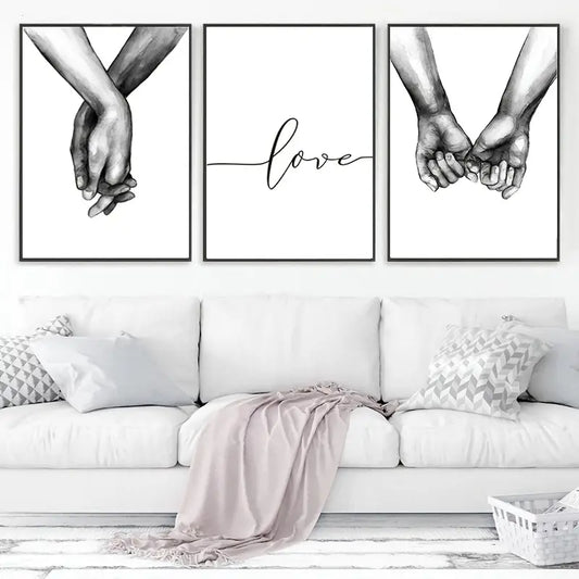 3pcs Love Canvas Print Posters for Home Decor