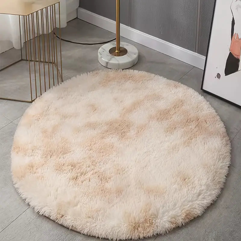 Round Plush Carpet Mat for Living Room Decor (31.5in)