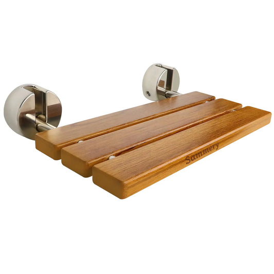 20" Folding Teak Shower Seat Wall MountedFoldable Shower BenchFold Down Shower SeatFolding Shower Seat BenchWall Mount Shower Seat Bench ChairHome Care Teak Shower Seat Bench for Inside Shower