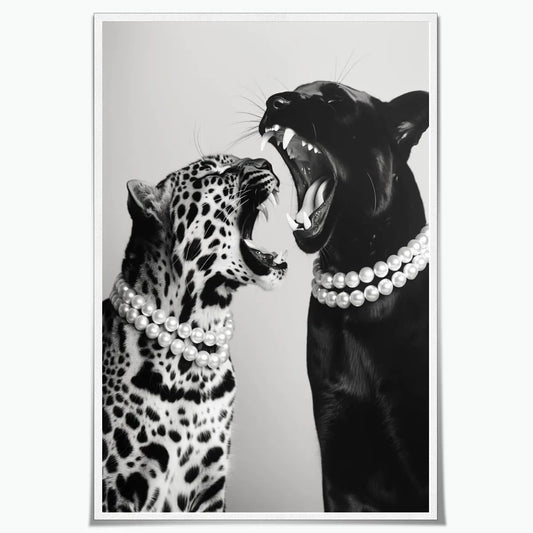Trendy Panther Posters Vintage Black and White Wall Art Fashion Cheetah canvas Prints Chic leopard Aesthetic pictures Wall Decor for Office Dorm Bedroom 16x24inch Unframed