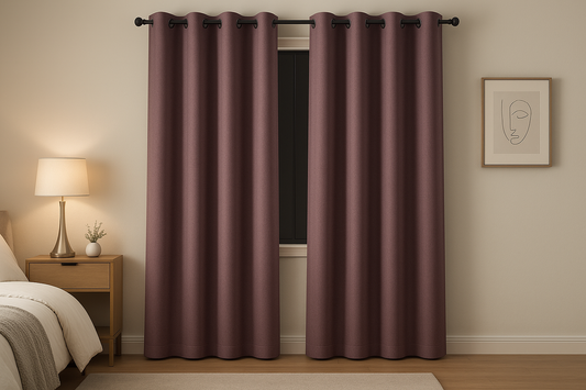 HOMEIDEAS Mauve Blackout Curtains for Bedroom 52 X 84 Inch Length 2 Panels Set Room Darkening Bedroom Curtains Soundproof Thermal Grommet Window Curtains for Living Room