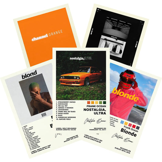 Frank Album Cover Signed Limited Posters Print Rapper Music Posters Canvas Wall Art Room Aesthetic Set of 5 for Teen and Girls Dorm Decor 8x12 inch Unframed