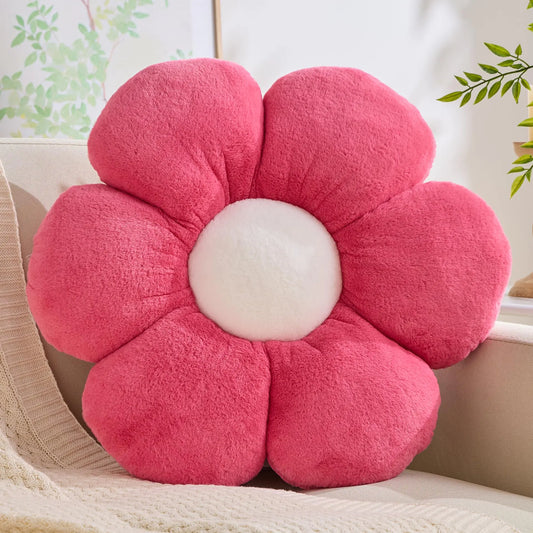 CANGHI Flower Pillows Flower Shaped Throw Pillow Cute Daisy Flower Pillows Flower Seating Cushions for Adults Kids Home Bedroom Sofa Chair Couch Decor (Hot Pink 19.68 inch)