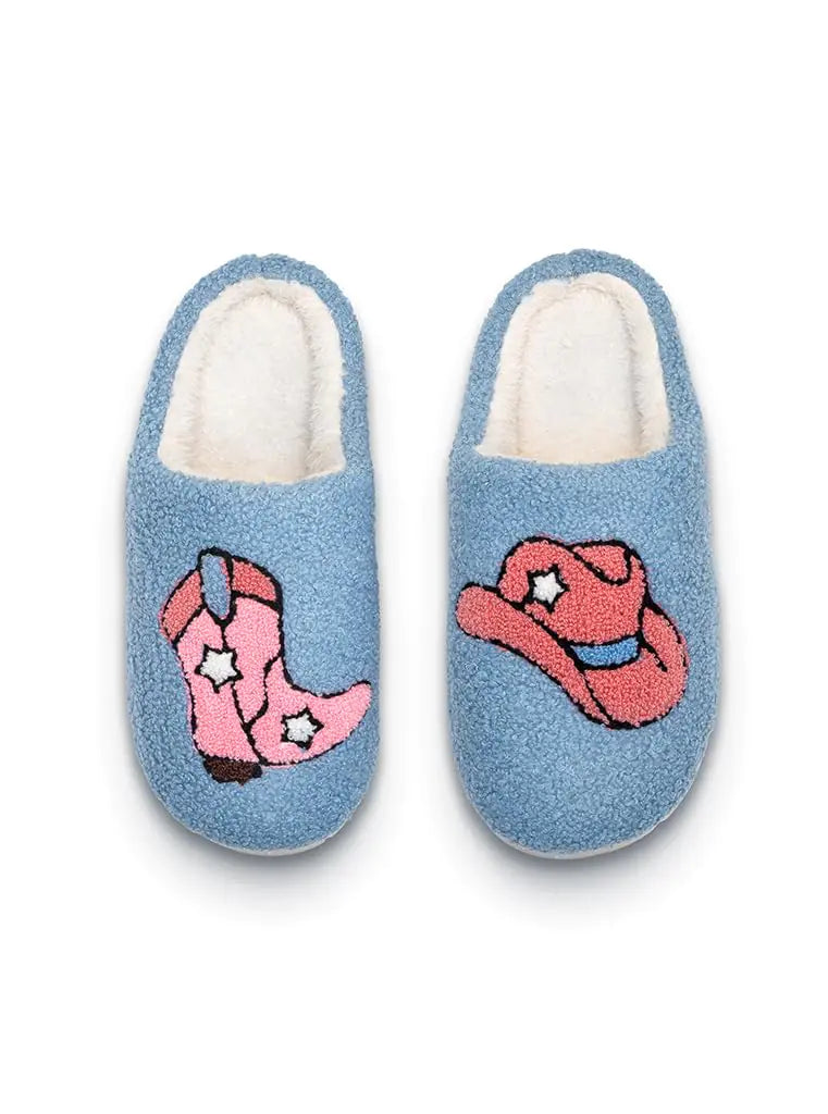 Living Royal Plush Slippers | Novelty Slippers Cozy Non-Slip Rubber Sole Soft Slippers 100% Polyester Silly Funny Designs Comfortable Fuzzy Slippers (Rodeo Slippers Small/Medium)